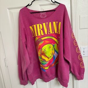 Of the shoulder Nirvana crew neck